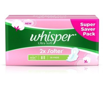 WHISPER ULTRA SOFT PINK XL 30 PADS